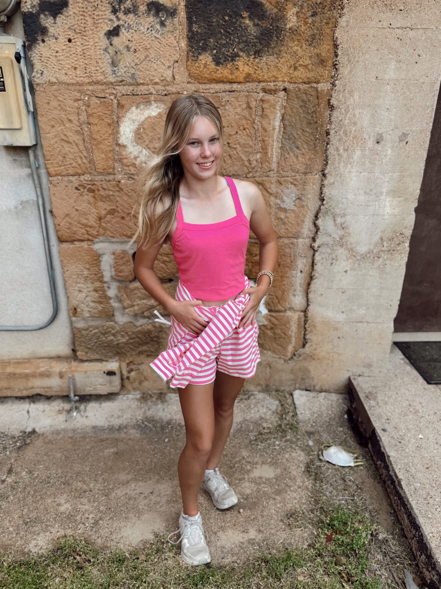 Athletic Ribbed Cropped Cami Top