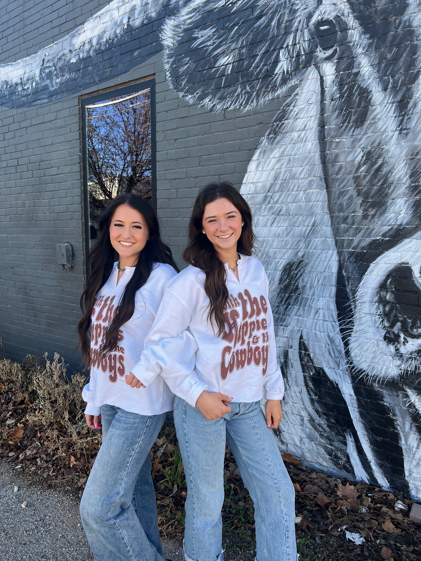 Hippies & Cowboys V Neck Sweatshirt