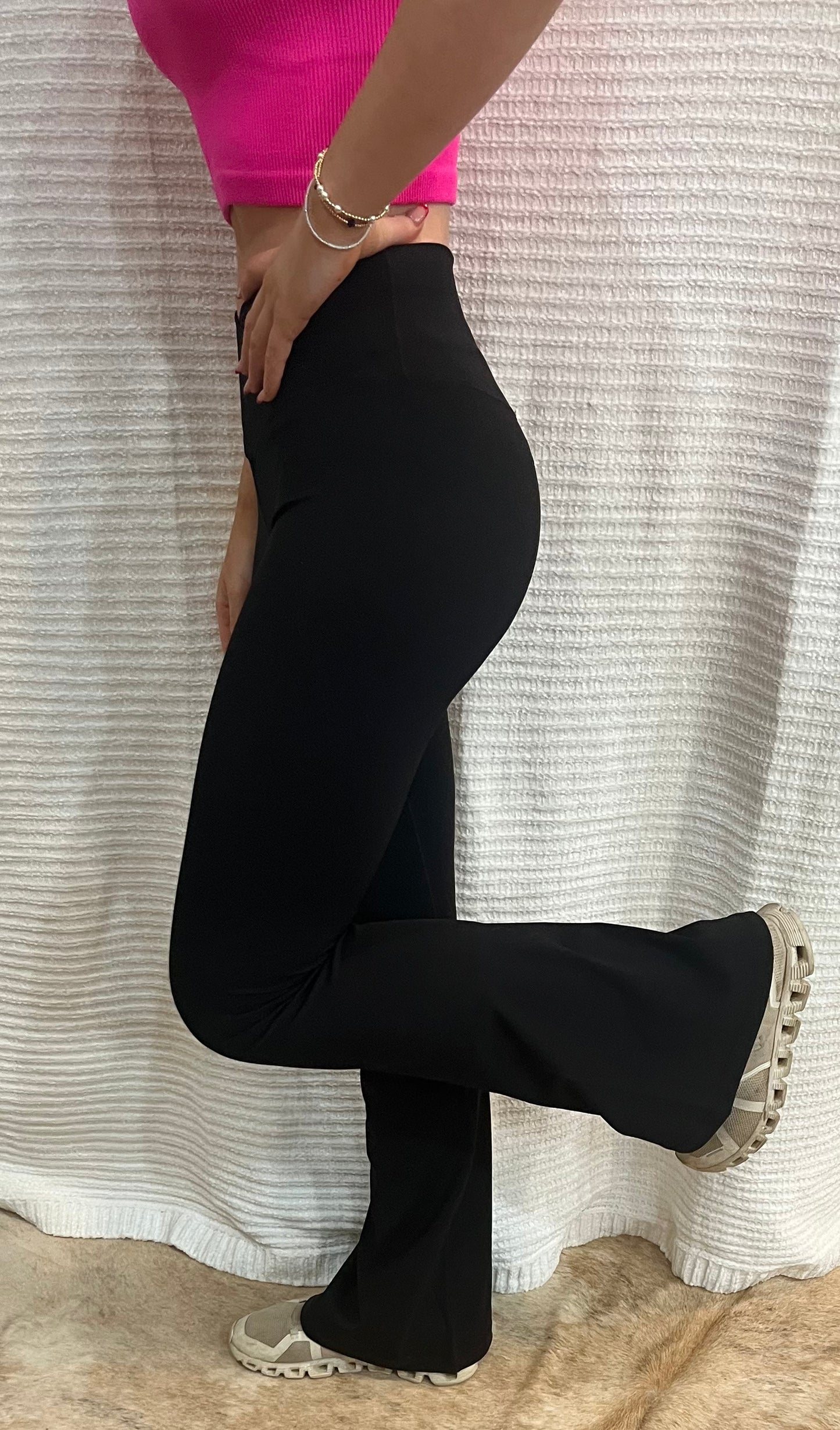 High Waist Crossover Flared Leggings