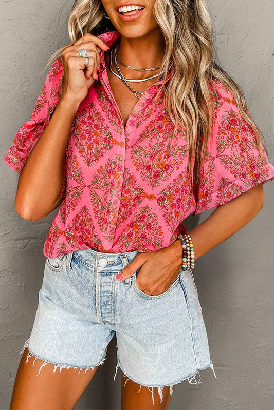 Sunset Bloom Button-Up