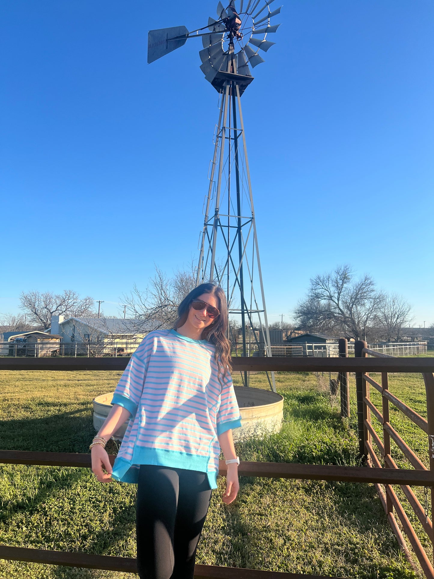 Spring Stripe French Terry Top
