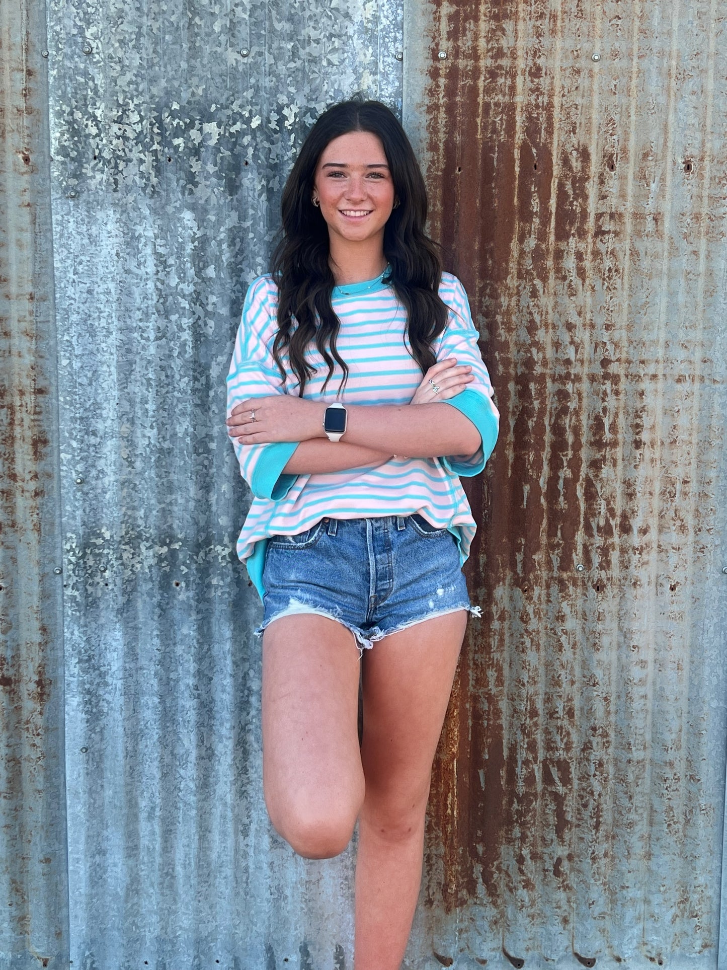 Spring Stripe French Terry Top