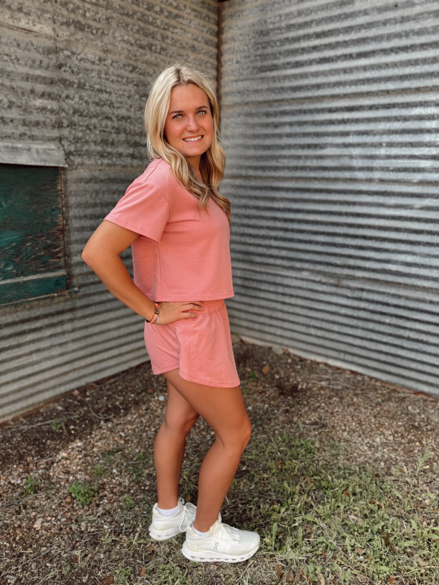 Cropped Tee + Ruffle Skort Set