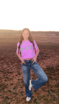 Medium Purple "dude." Hand-Stitch Tee