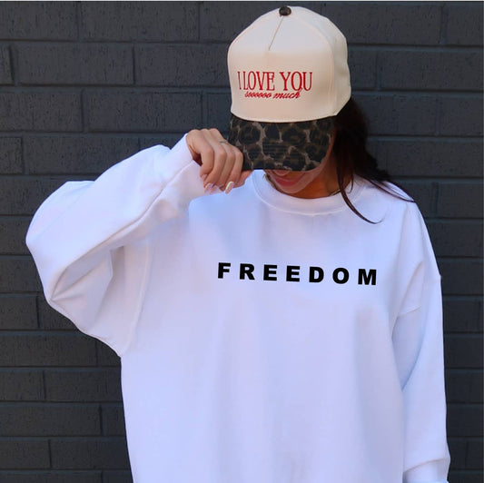 FREEDOM! White Sweatshirt Charlie Kirk!