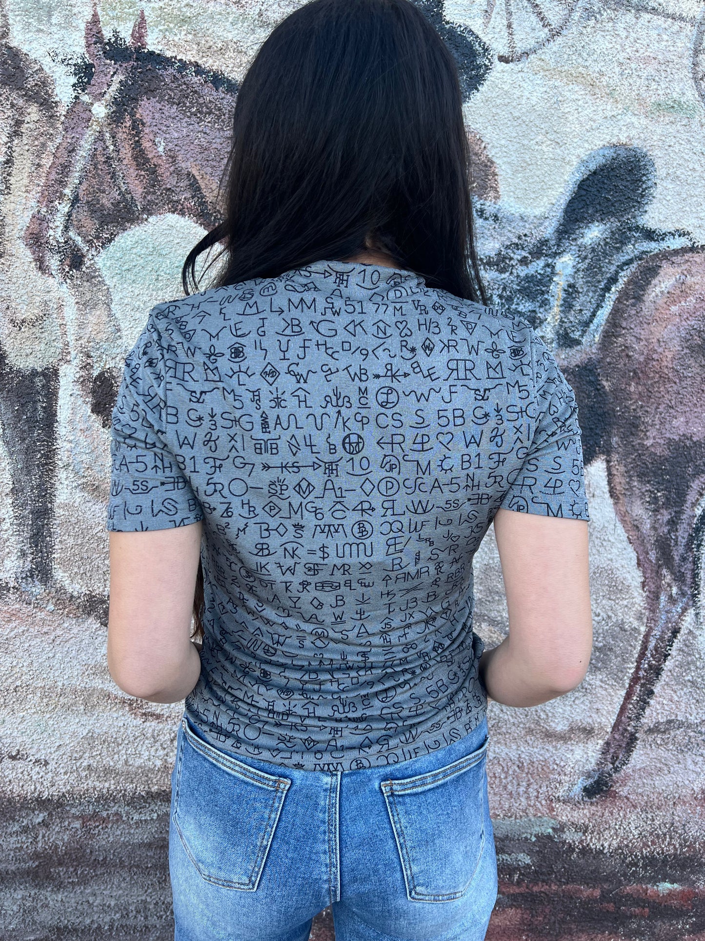 Charcoal Cowboy Brand Tee