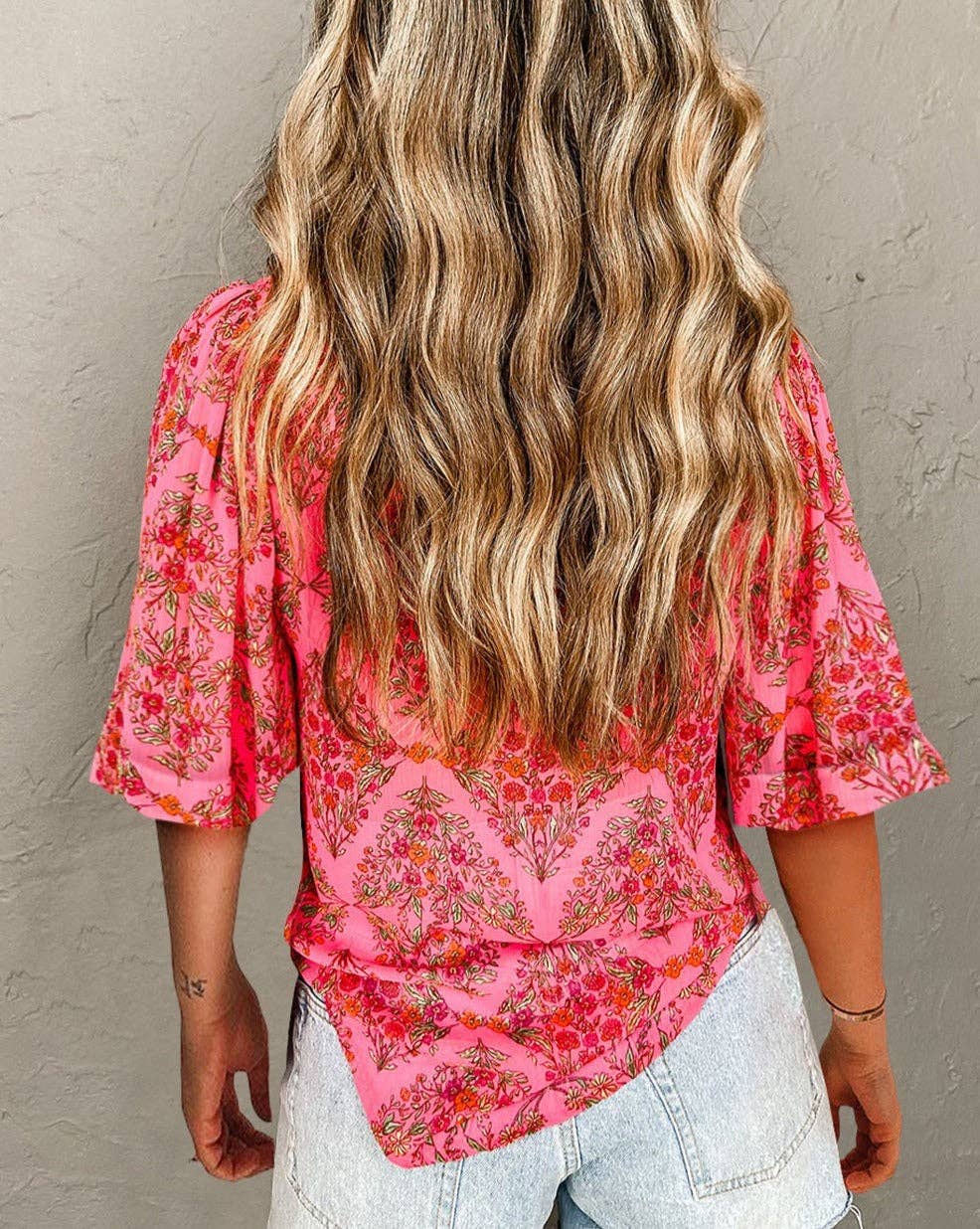 Sunset Bloom Button-Up